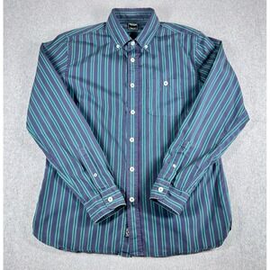 Todd Snyder Shirt M Button Down Shirt Green Blue Striped‎ Casual Preppy